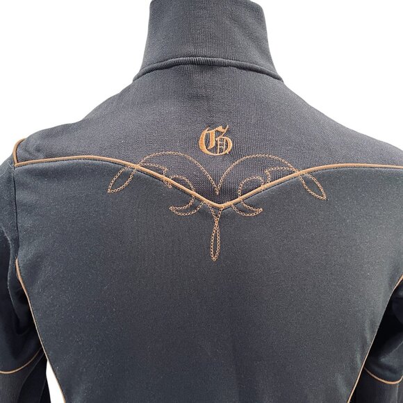 Groggy Charcoal Track Jacket Orange Stitch Full Zip Athletic Streetwear Small - Picture 9 of 10